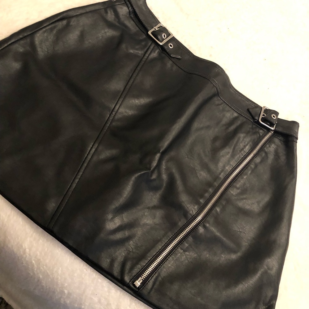 Black leather skirt